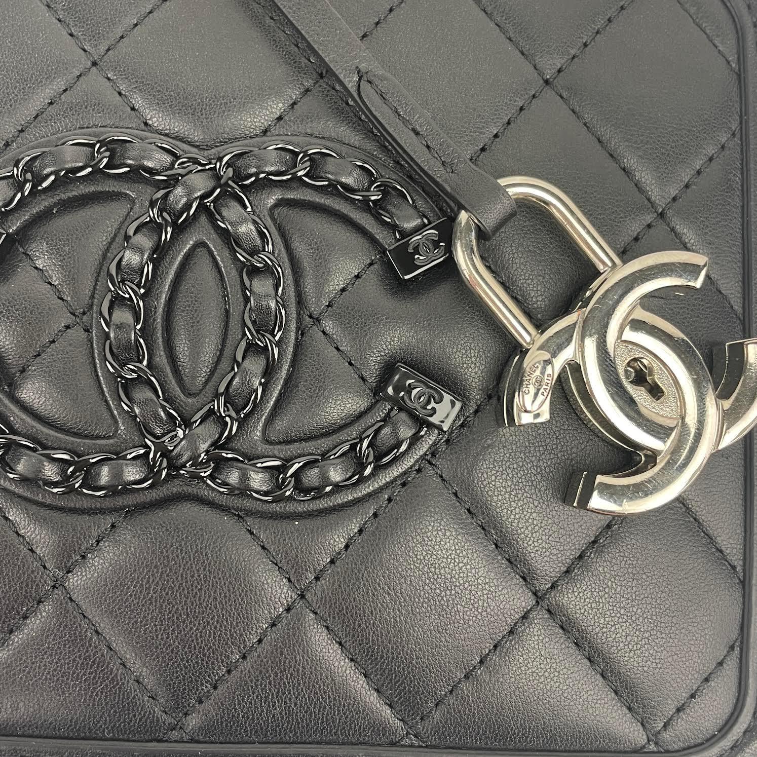 CHANEL Incognito CC Filigree Vanity Lambskin Shoulder Bag So Black