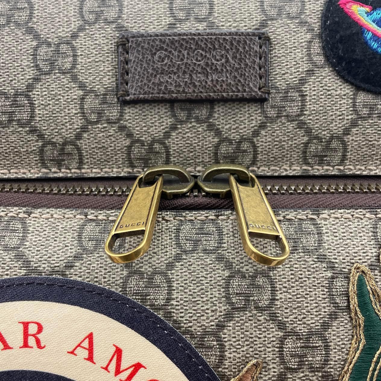 GUCCI GG Supreme Carry-On Suitcase- Travel Patches
