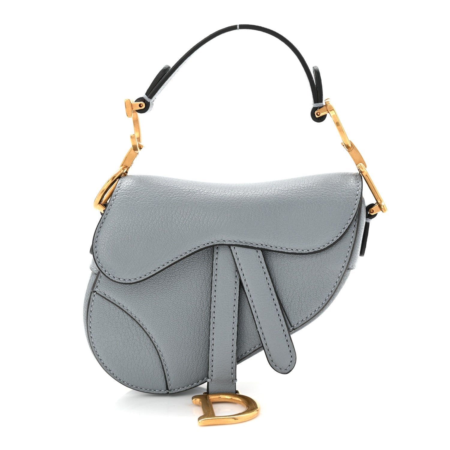 Christian Dior Goatskin Micro Saddle Bag Cloud Blue