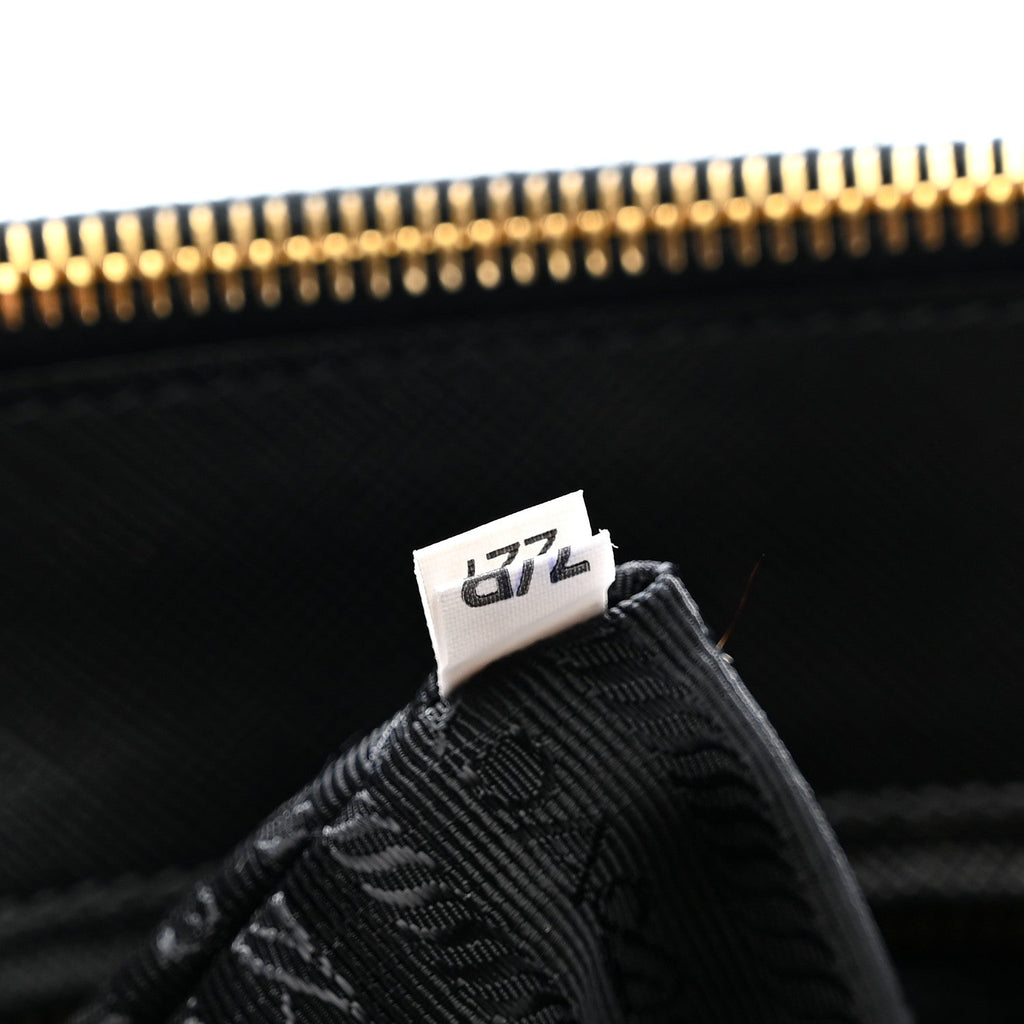 Prada Saffiano Small Galleria Double Zip Tote Black