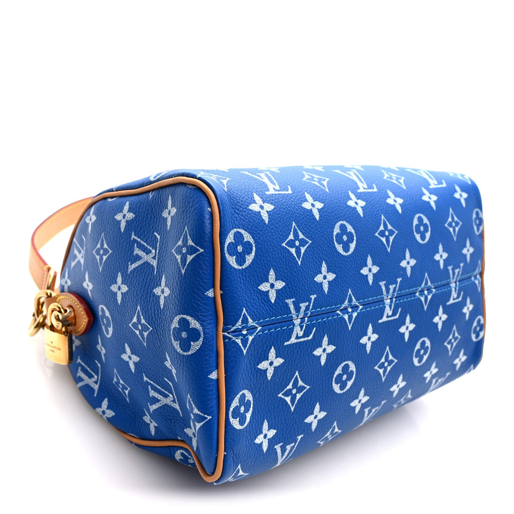 Louis Vuitton Calfskin Monogram Speedy P9 Bandouliere 25 Blue