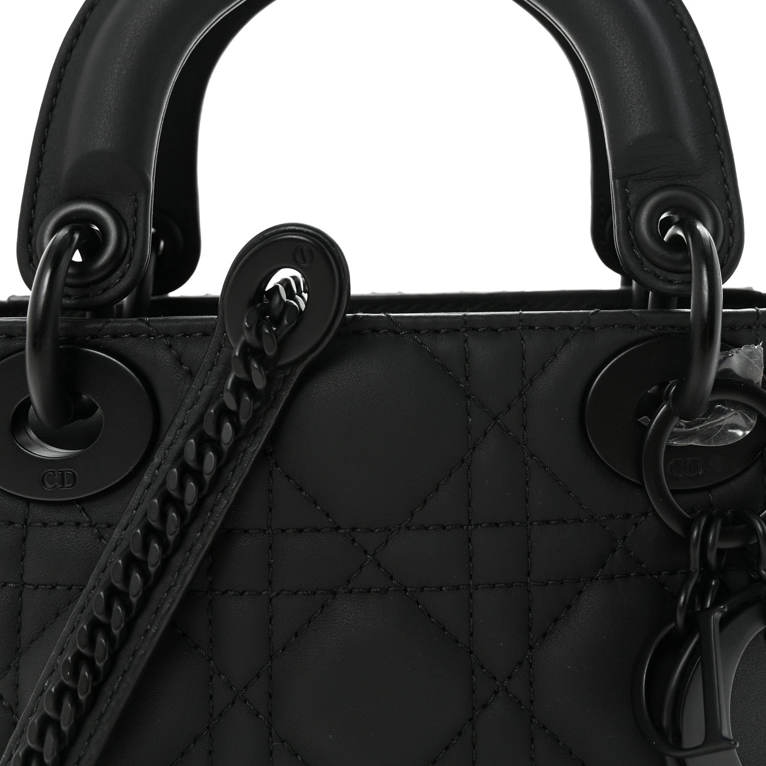 Christian Dior Ultra Matte Calfskin Cannage Mini Lady Dior Black