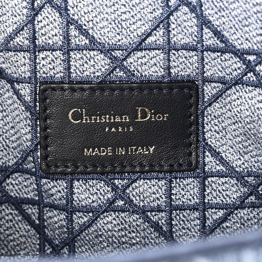 Christian Dior Denim Cannage Small Caro Bag Blue