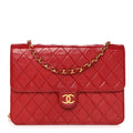 Chanel Lambskin Quilted Medium Single Flap Red