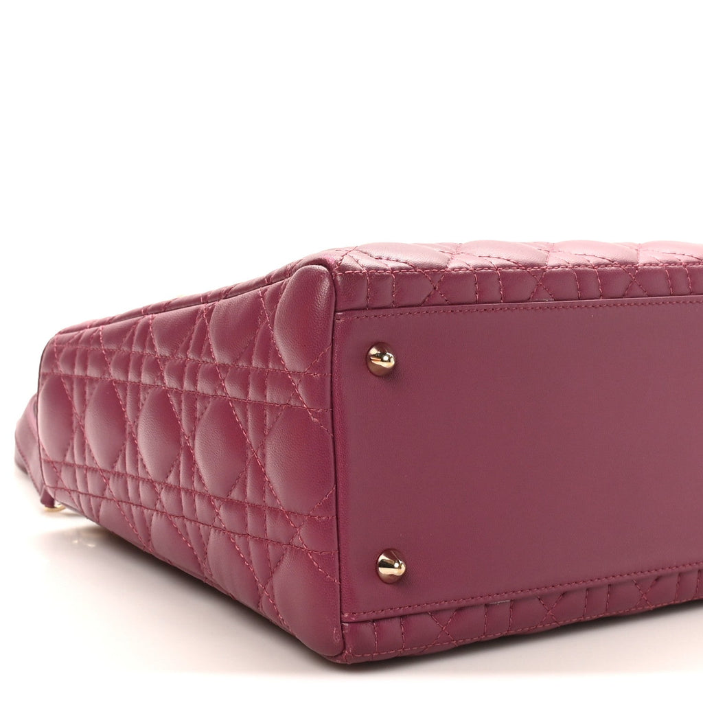 Christian Dior Lambskin Cannage Medium Lady Dior Purple