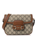 Gucci GG Supreme Monogram Duomo Lux Horsebit 1955 Soft Small Shoulder Bag Beige Ebony Sundial