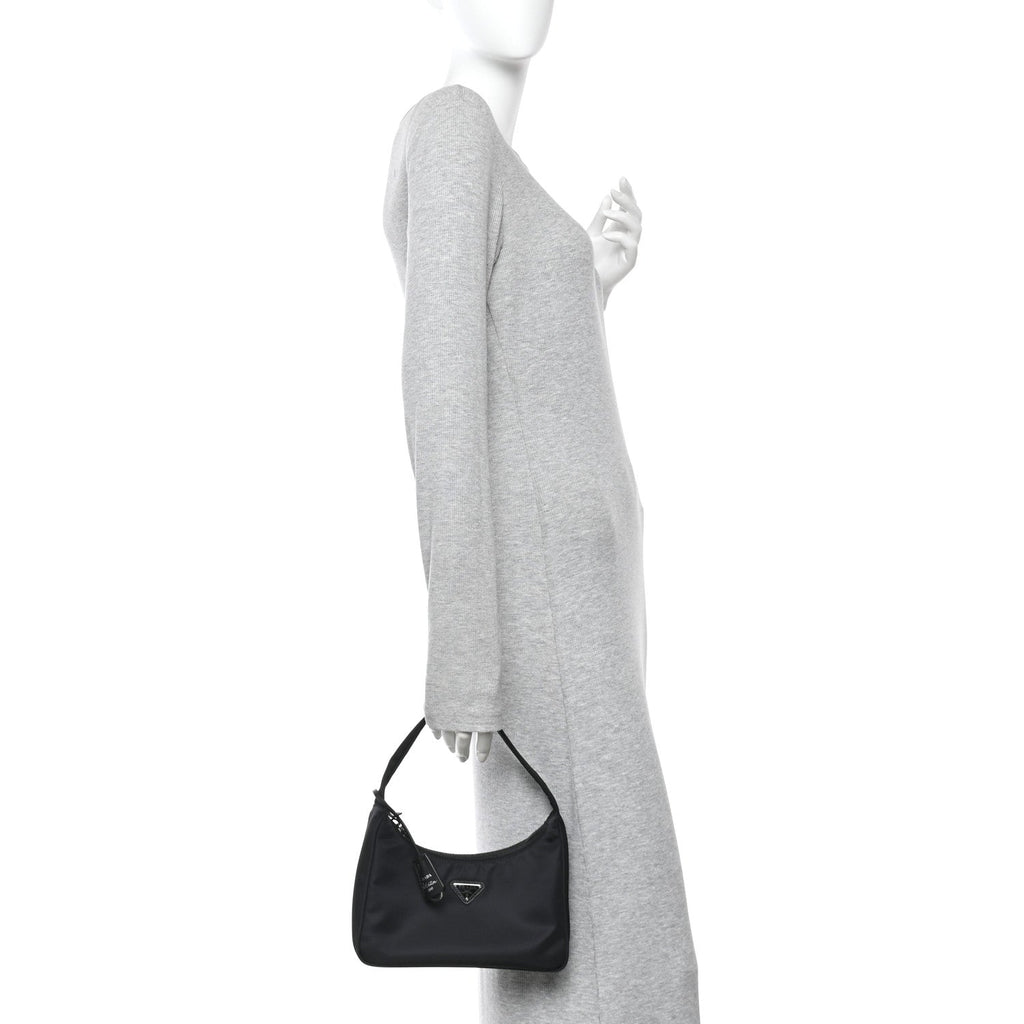 Prada Tessuto Nylon Mini Re-Edition 2000 Bag Black
