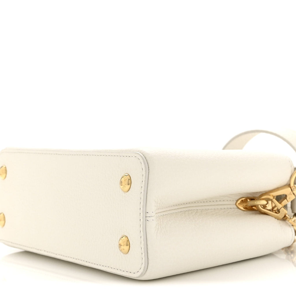 Louis Vuitton Taurillon Small Chain My Capucines Snow