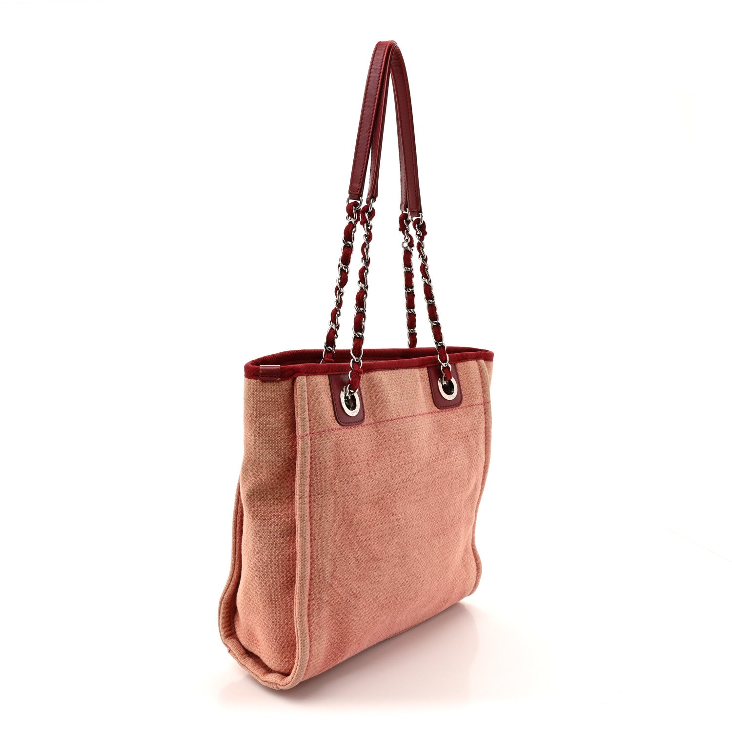 Chanel Canvas Mini Deauville Tote Red