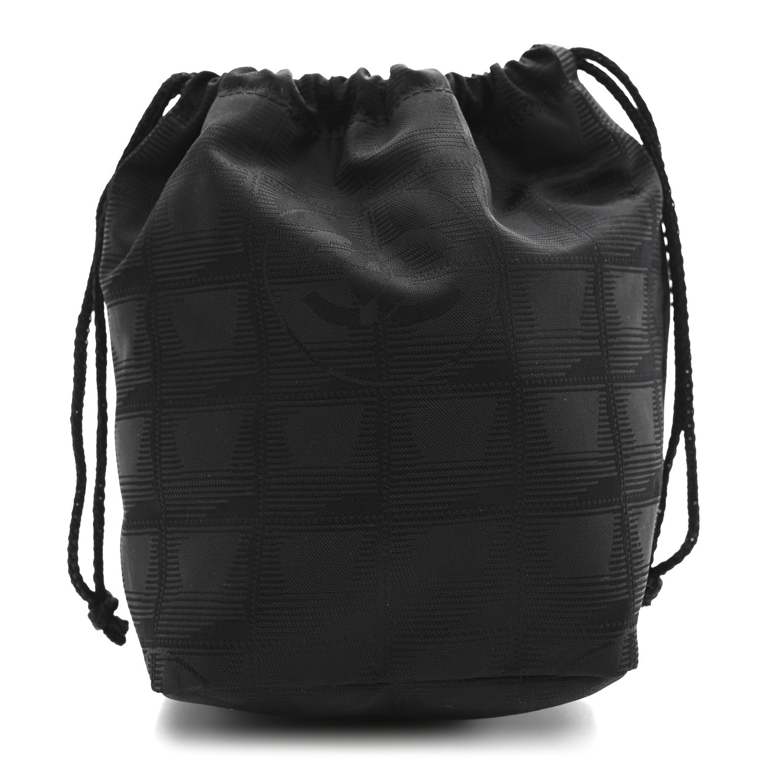 Chanel Nylon Travel Drawstring Bag Black