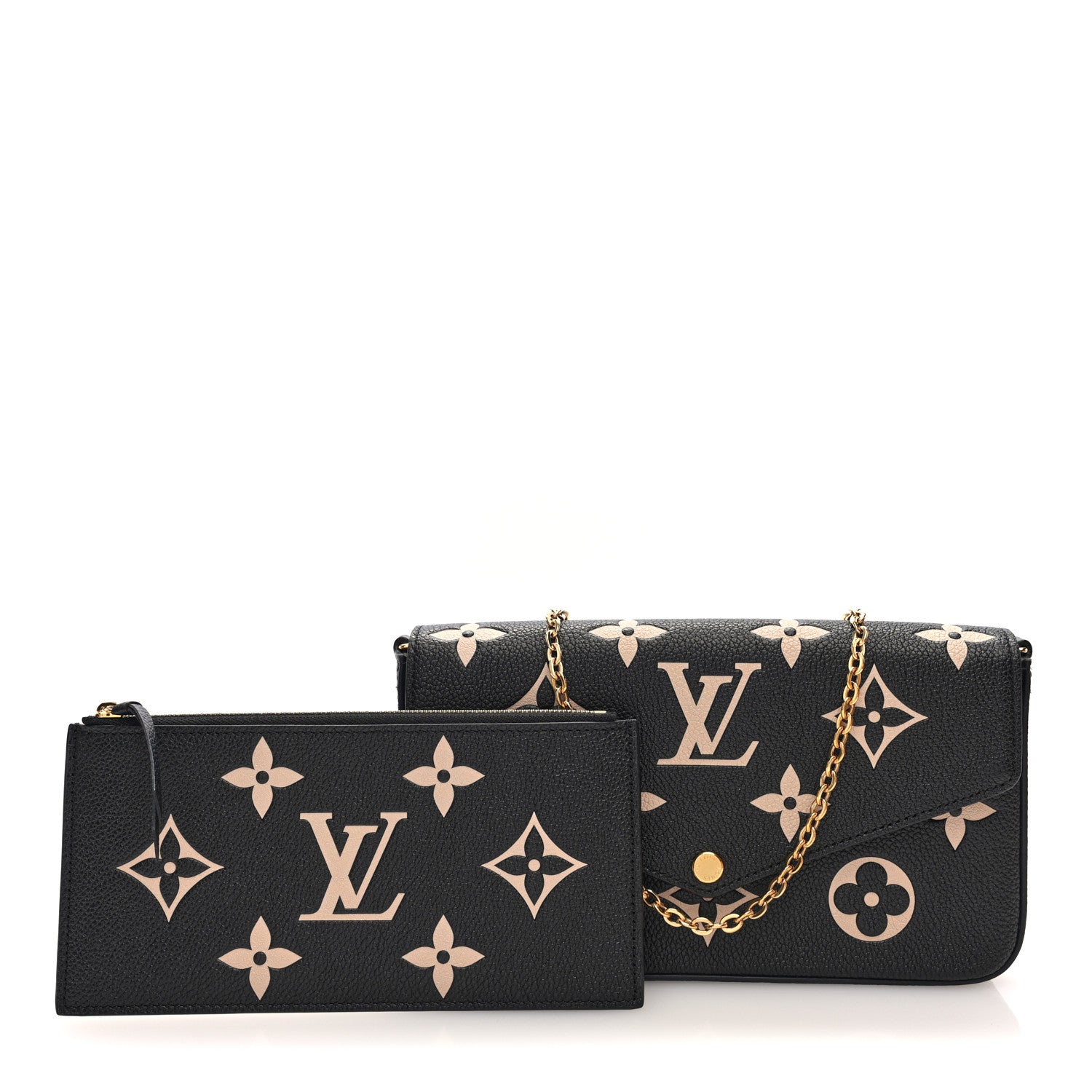 Louis Vuitton Empreinte Monogram Giant Felicie Pochette Black Beige