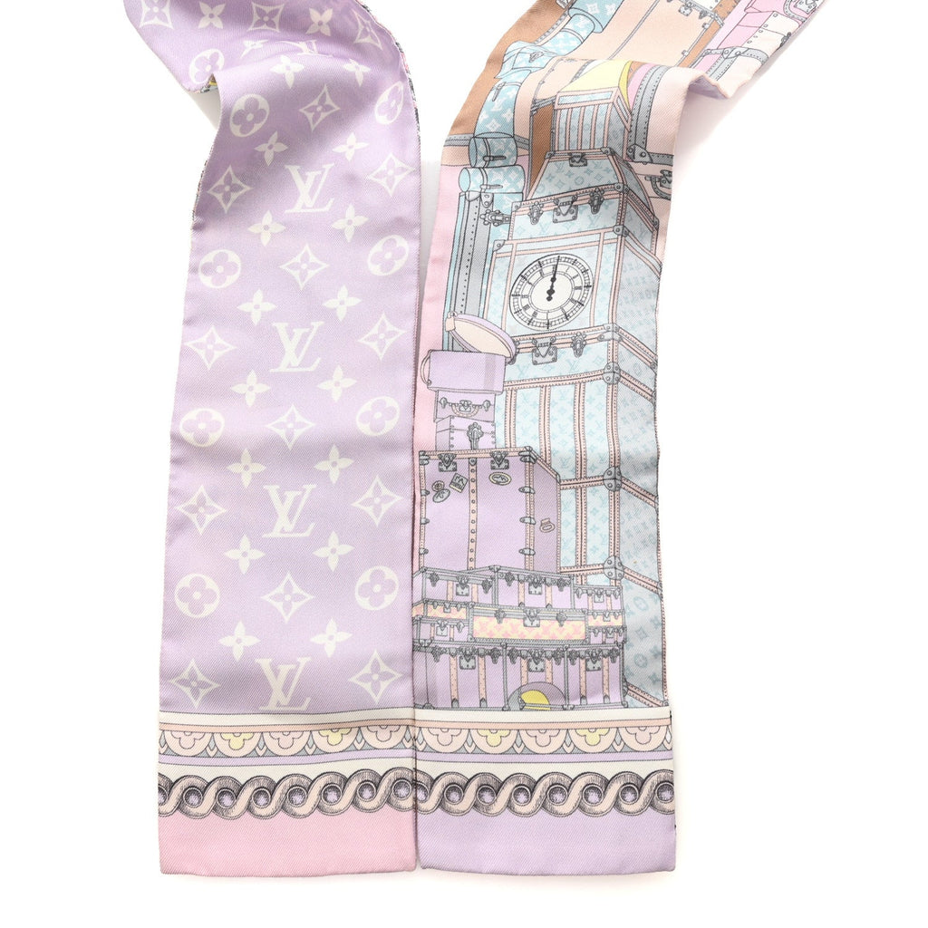 Louis Vuitton Silk Monogram Around The World Bandeau Mauve