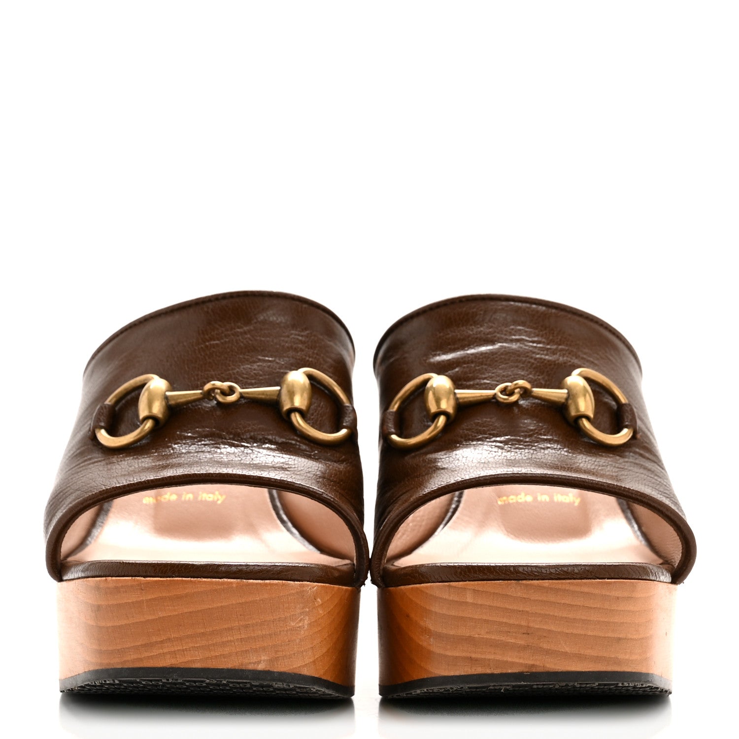 Gucci Granada Kid Houdan Platform Slide Sandals 35.5 Brown