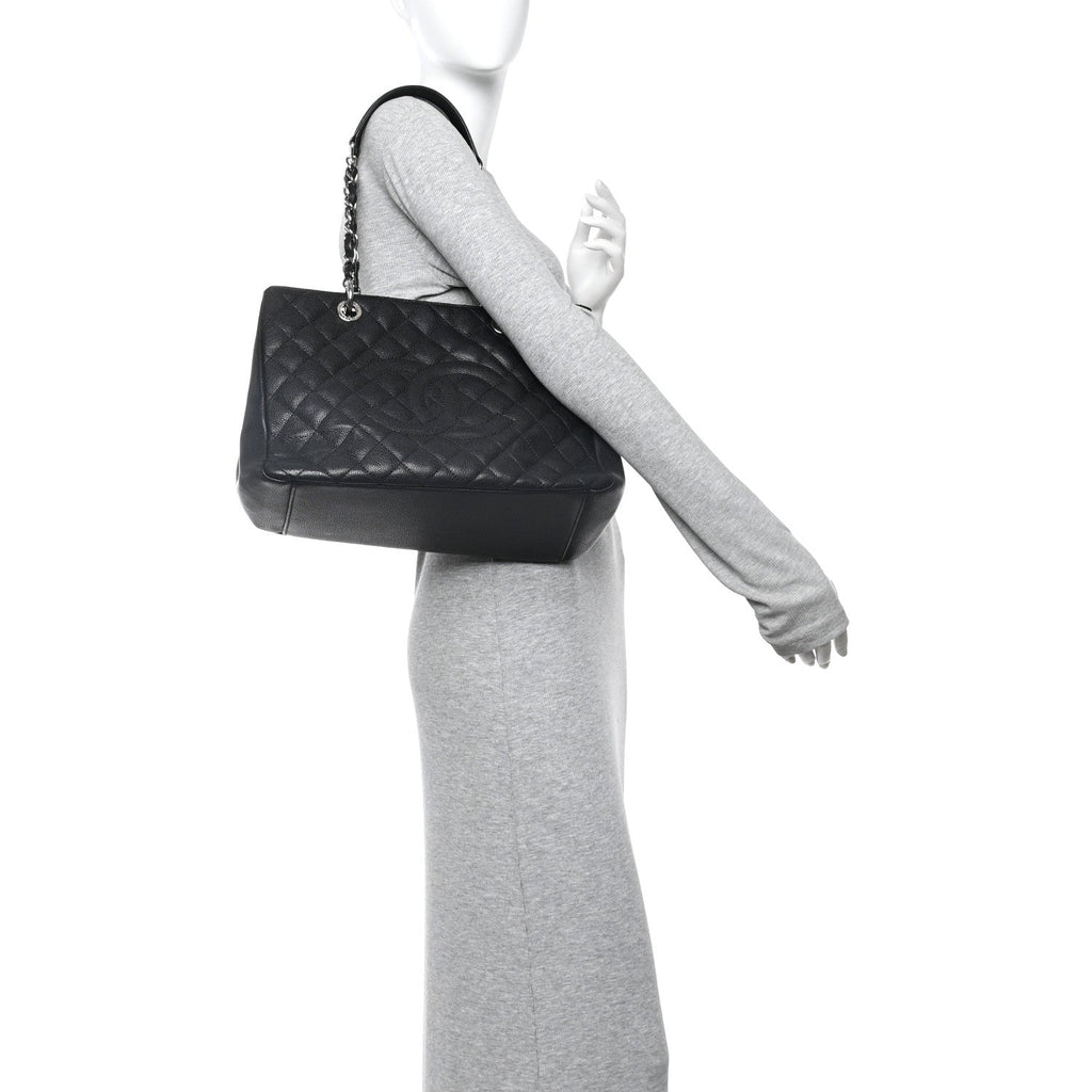 Chanel Caviar Quilted Grand Shopping Tote GST Black