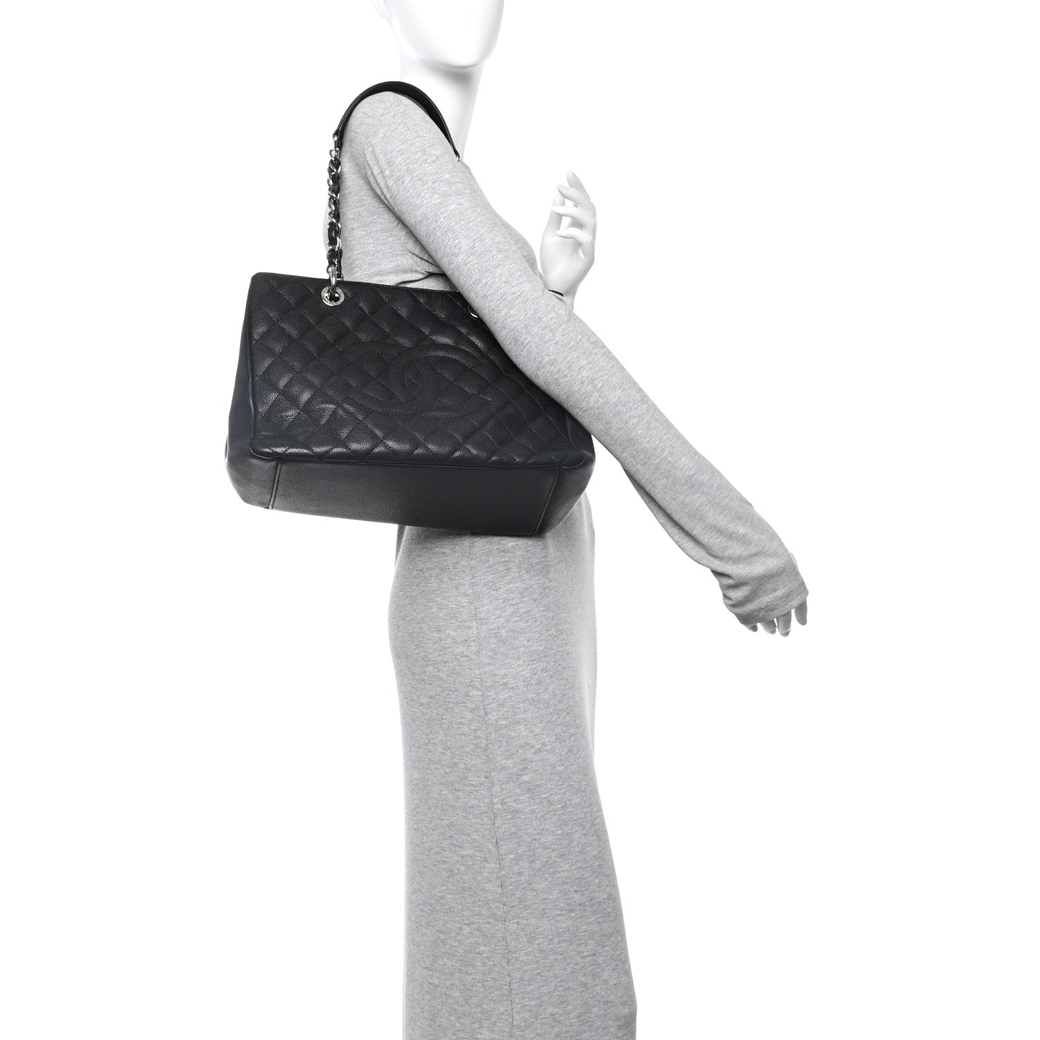 Chanel Caviar Quilted Grand Shopping Tote GST Black