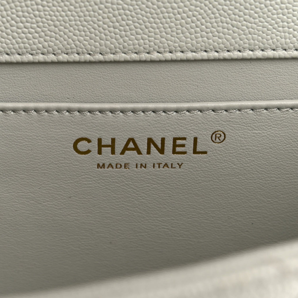 Chanel Caviar Quilted Medium Carry Me Top Handle Flap Light Blue