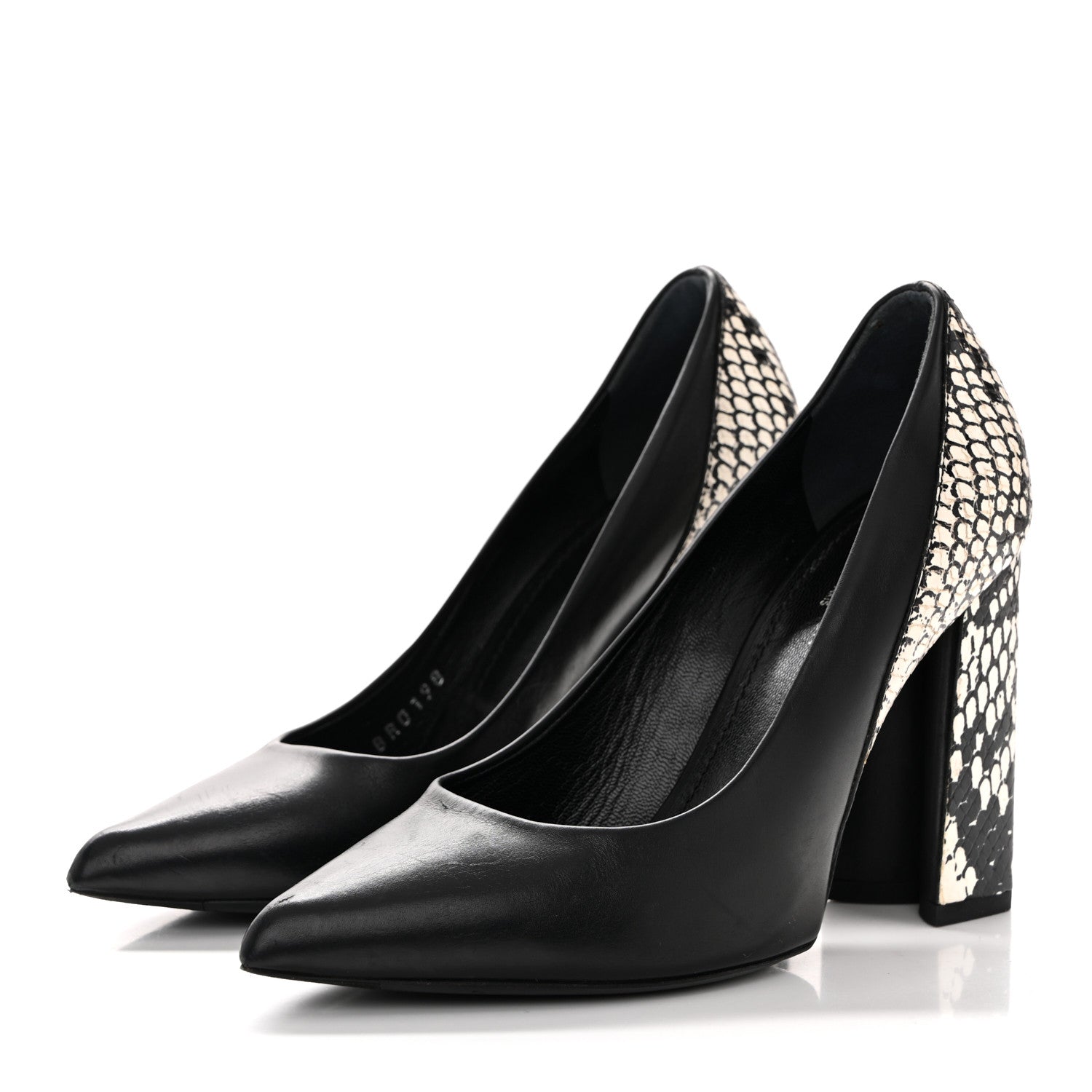 Louis Vuitton Calfskin Snakeskin Embossed Matchmake Pumps 35 Black White
