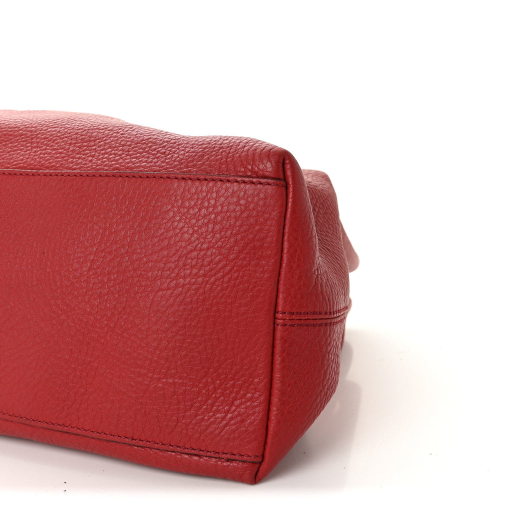 Gucci Pebbled Calfskin Medium Soho Chain Shoulder Bag Tabasco Red