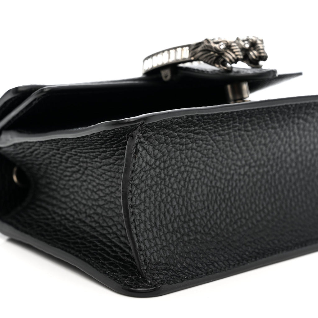 Gucci Dollar Calfskin Crystal Mini Dionysus Top Handle Bag Black Crystal