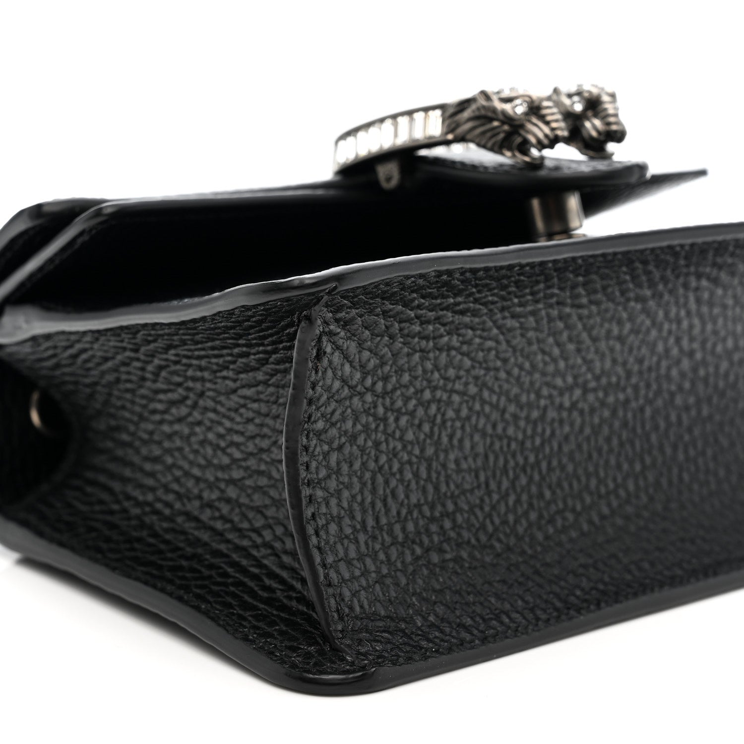 Gucci Dollar Calfskin Crystal Mini Dionysus Top Handle Bag Black Crystal
