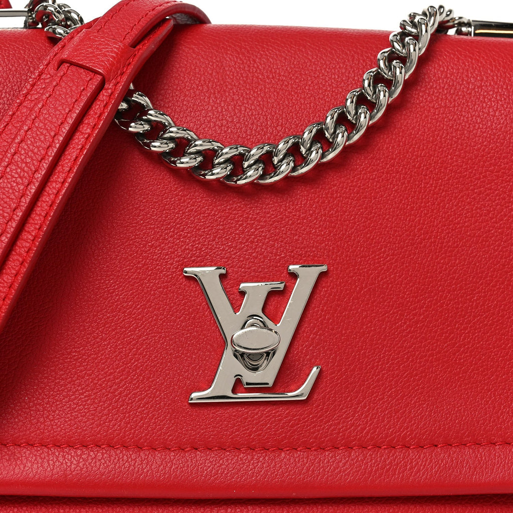Louis Vuitton Calfskin Lockme II Chain Bag BB Rubis