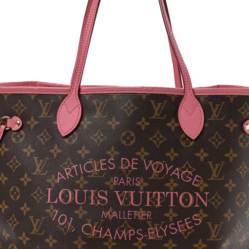 Louis Vuitton Monogram Articles de Voyage Ikat Neverfull MM Rose Velours