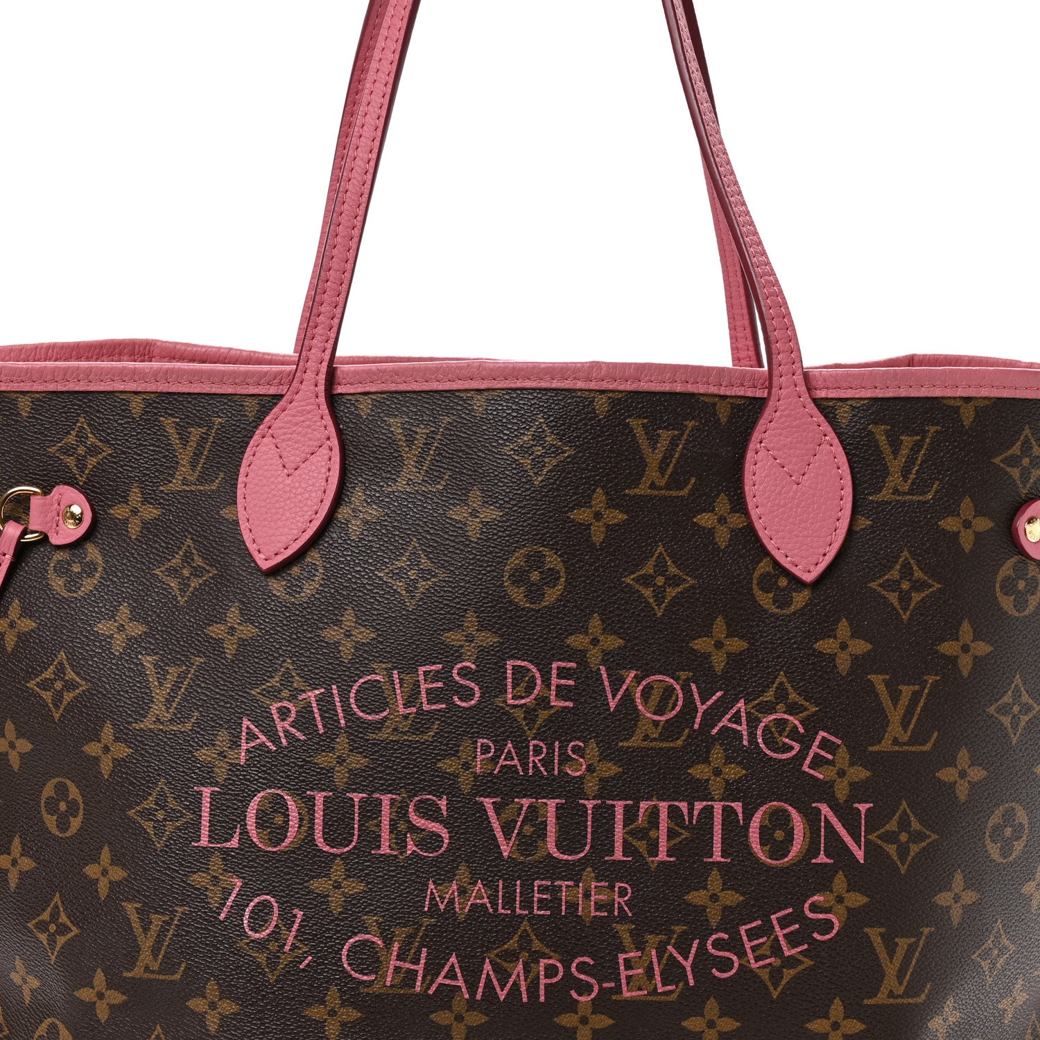 Louis Vuitton Monogram Articles de Voyage Ikat Neverfull MM Rose Velours