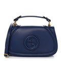 Gucci Roxy Calfskin Medium Blondie Top Handle Bag Blue Agata
