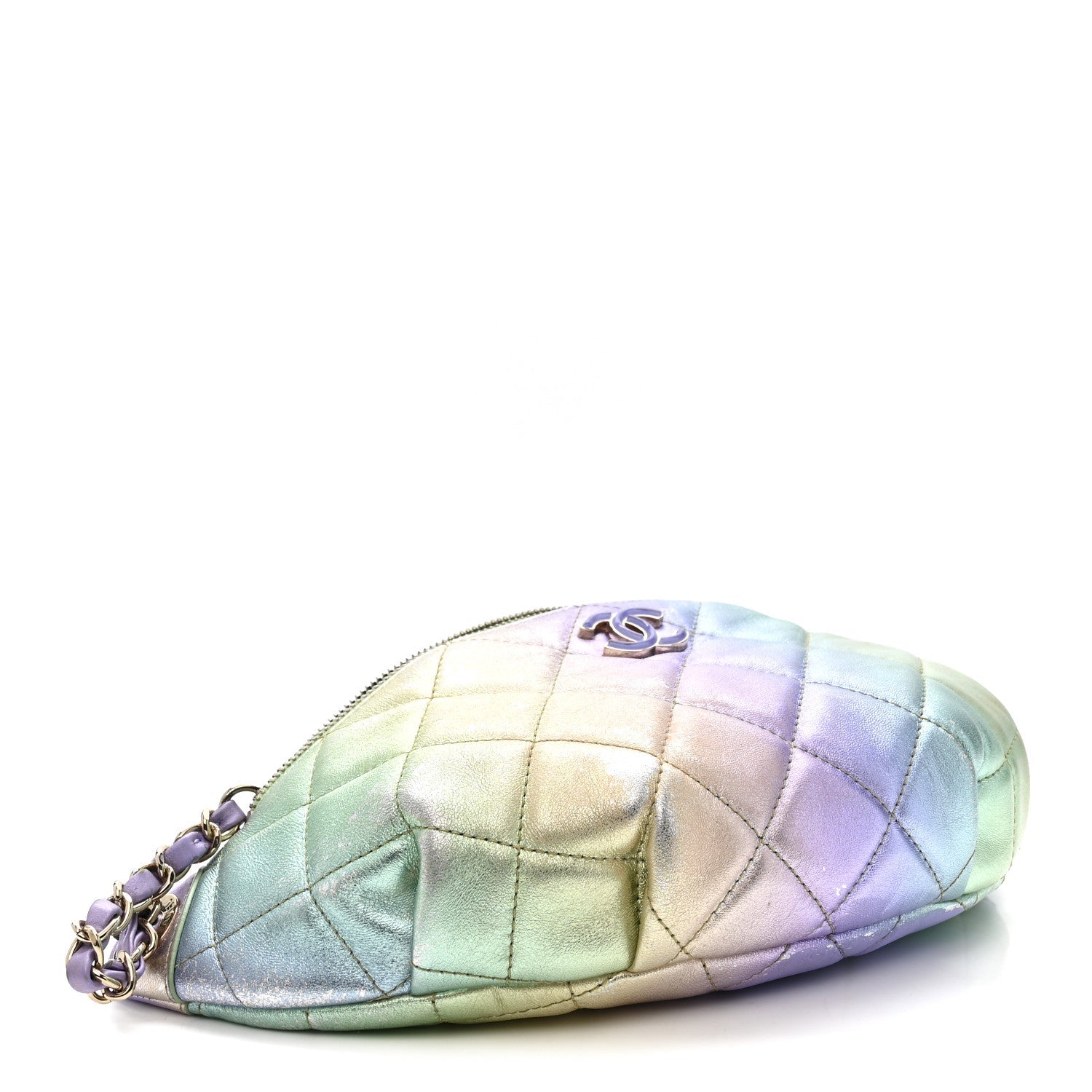 Chanel Gradient Metallic Lambskin Quilted Walking Mood Waist Bag Fanny Pack Pink Purple Green