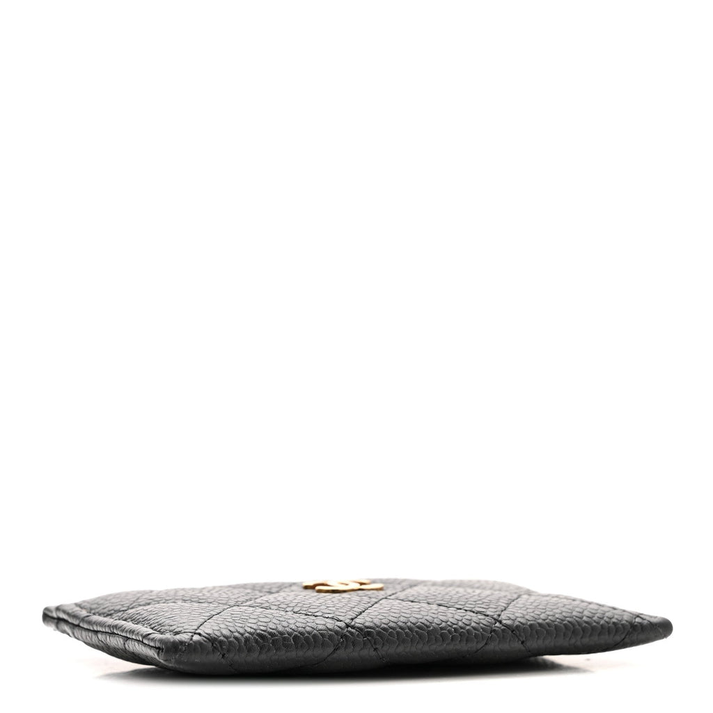 Caviar Quilted Card Holder Black