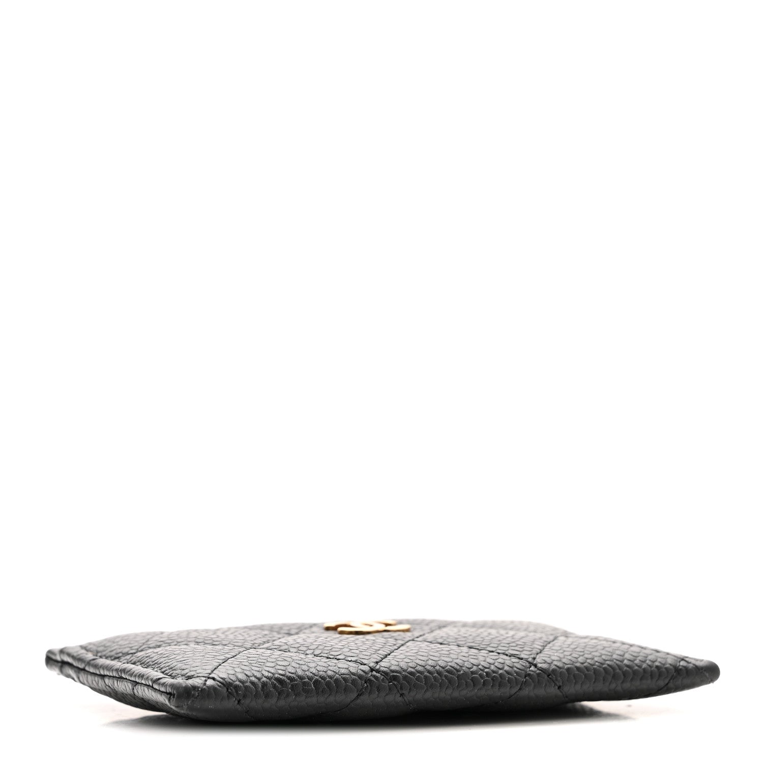 Caviar Quilted Card Holder Black