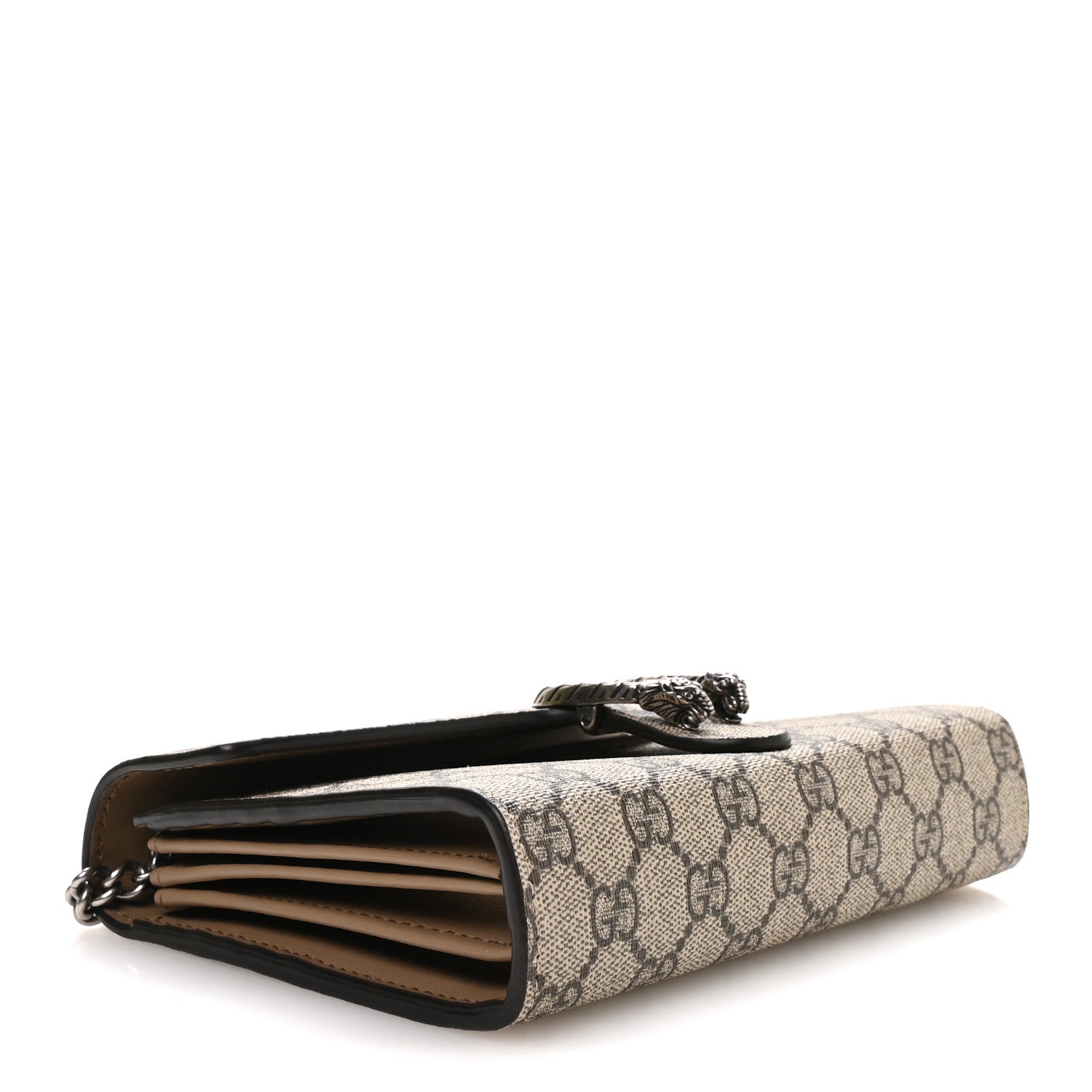 Gucci GG Supreme Monogram Mini Dionysus Chain Wallet Beige Taupe