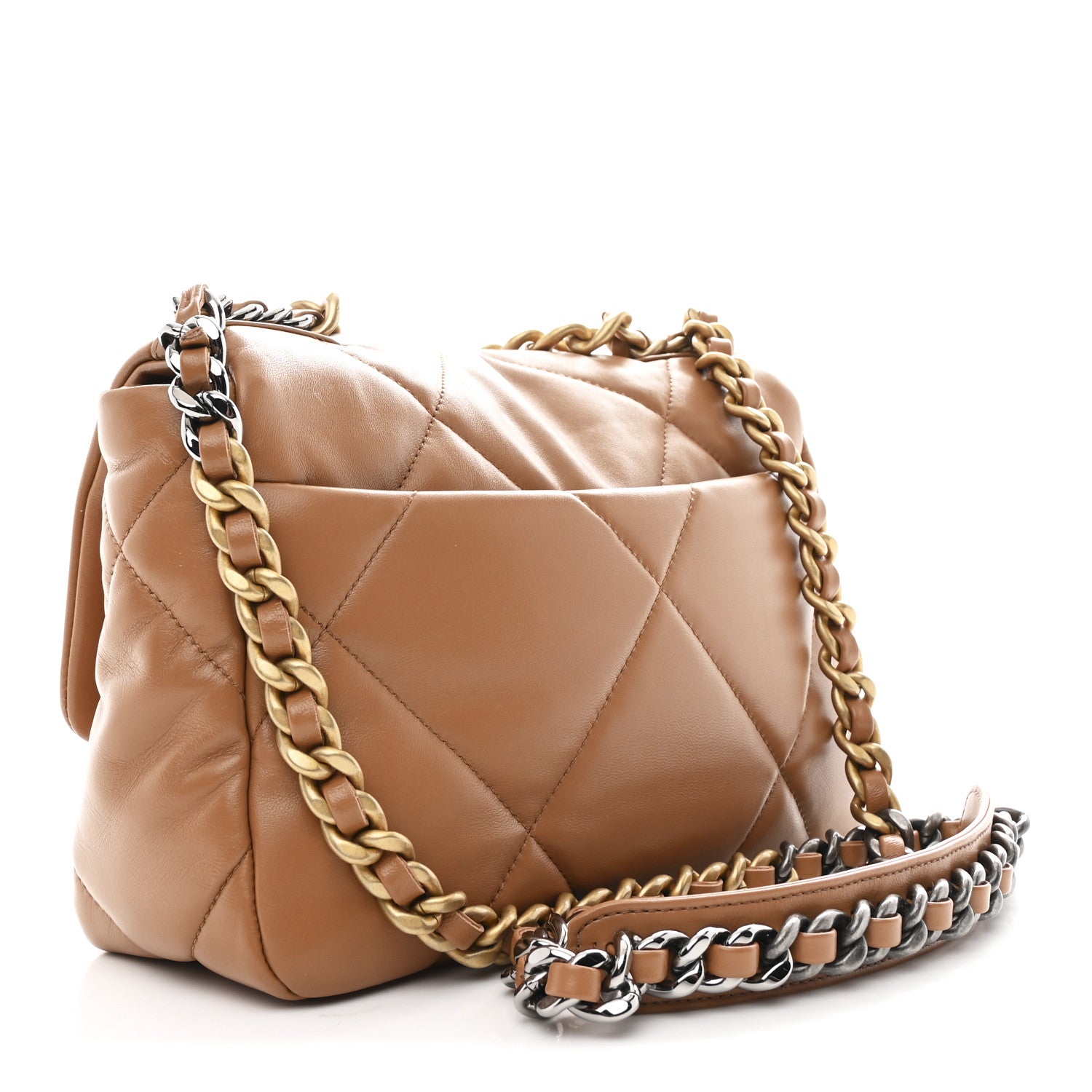 Chanel Lambskin Quilted Medium Chanel 19 Flap Brown