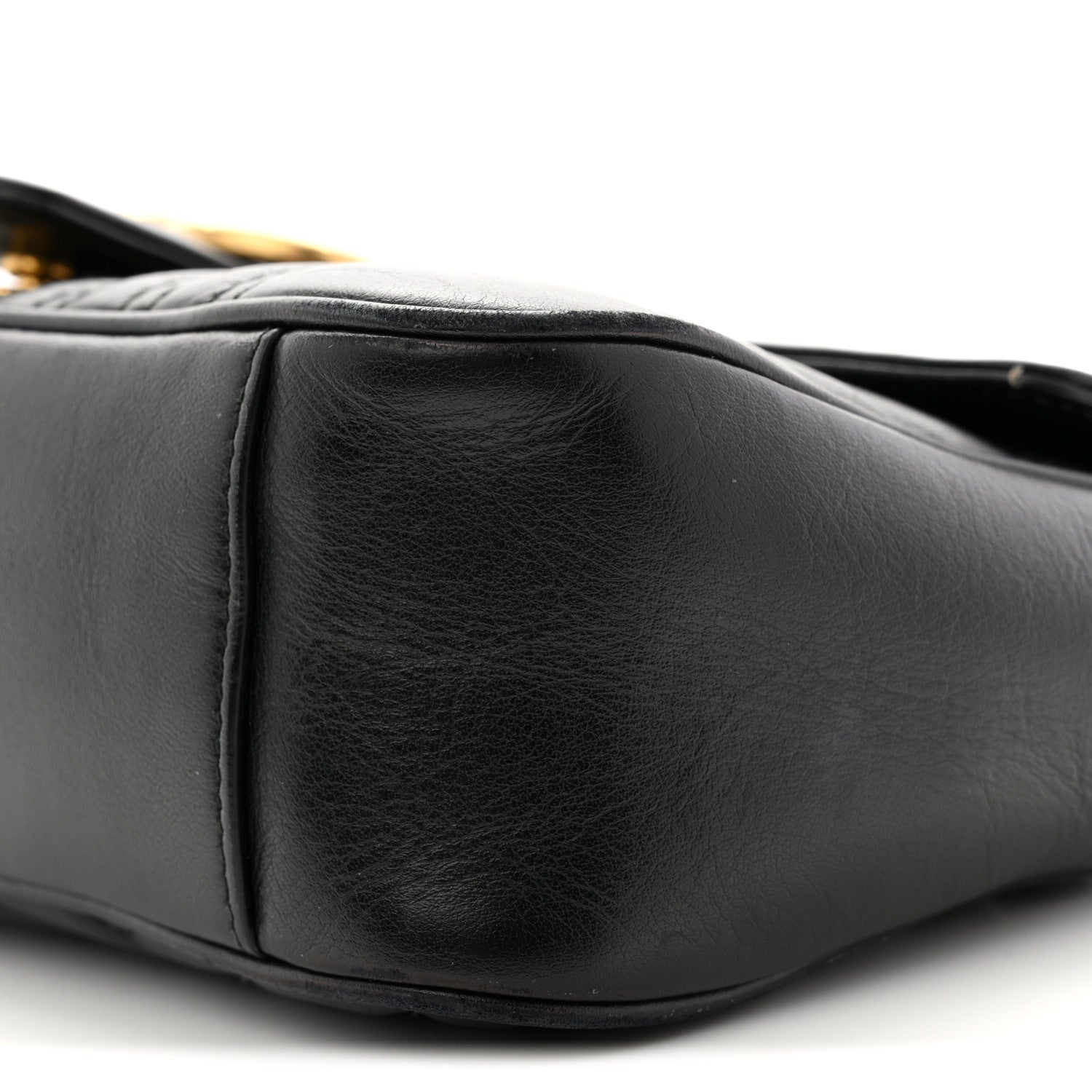 Gucci Calfskin Matelasse Small GG Marmont Shoulder Bag Black