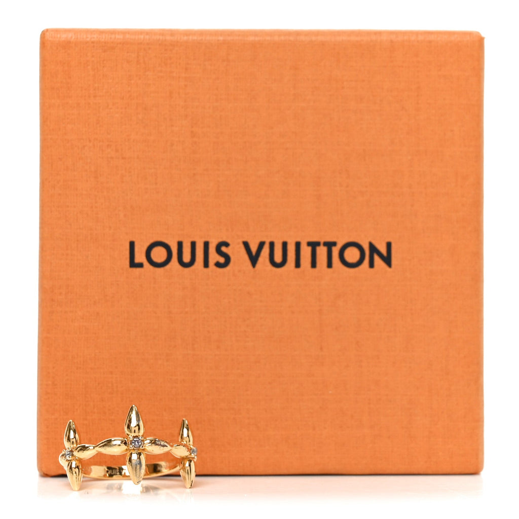 Louis Vuitton Metal Louisette Signature Ring S Gold