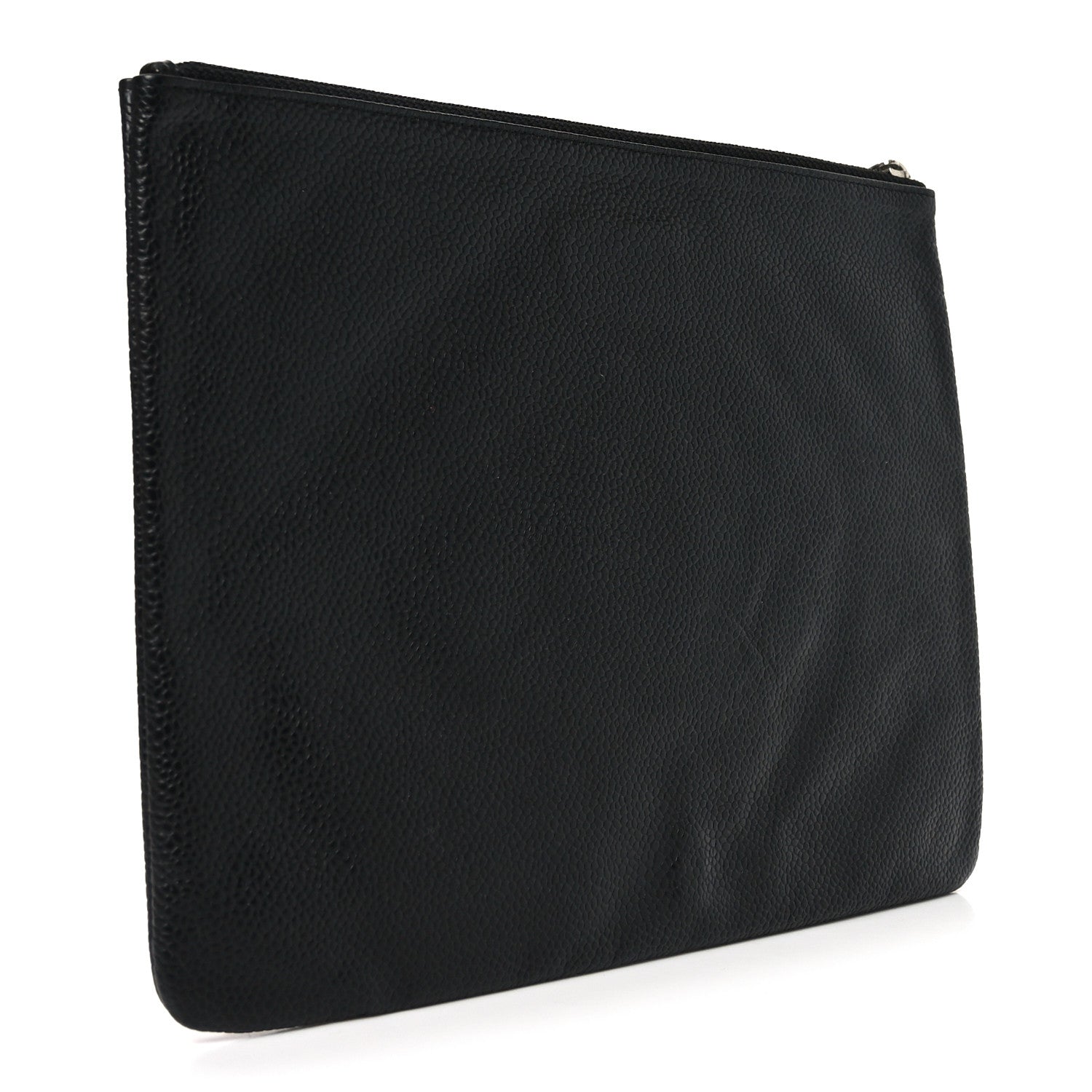 Chanel Caviar Timeless CC Cosmetic Pouch Clutch Black