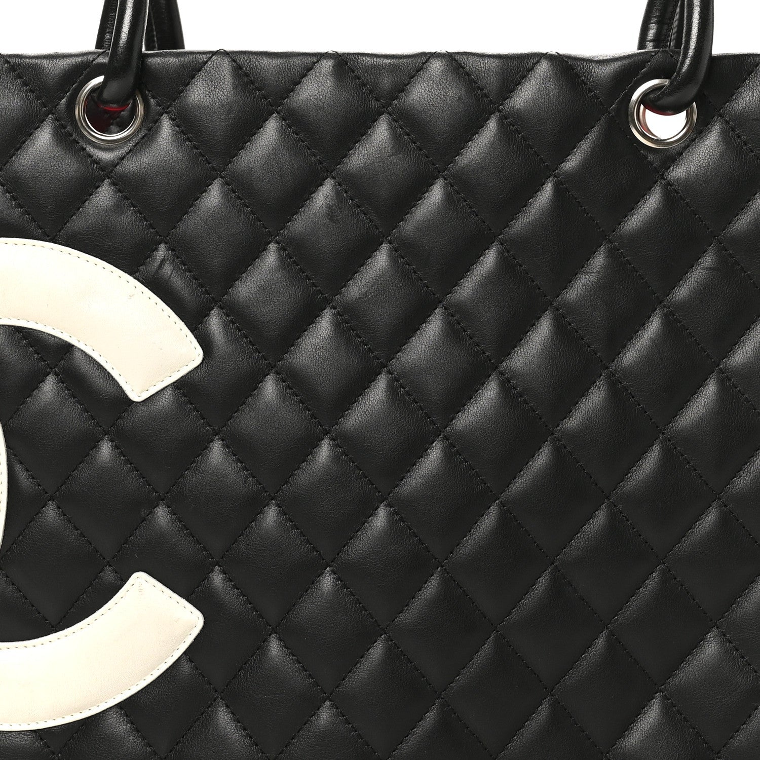 Chanel Calfskin Quilted Large Cambon Tote Black White