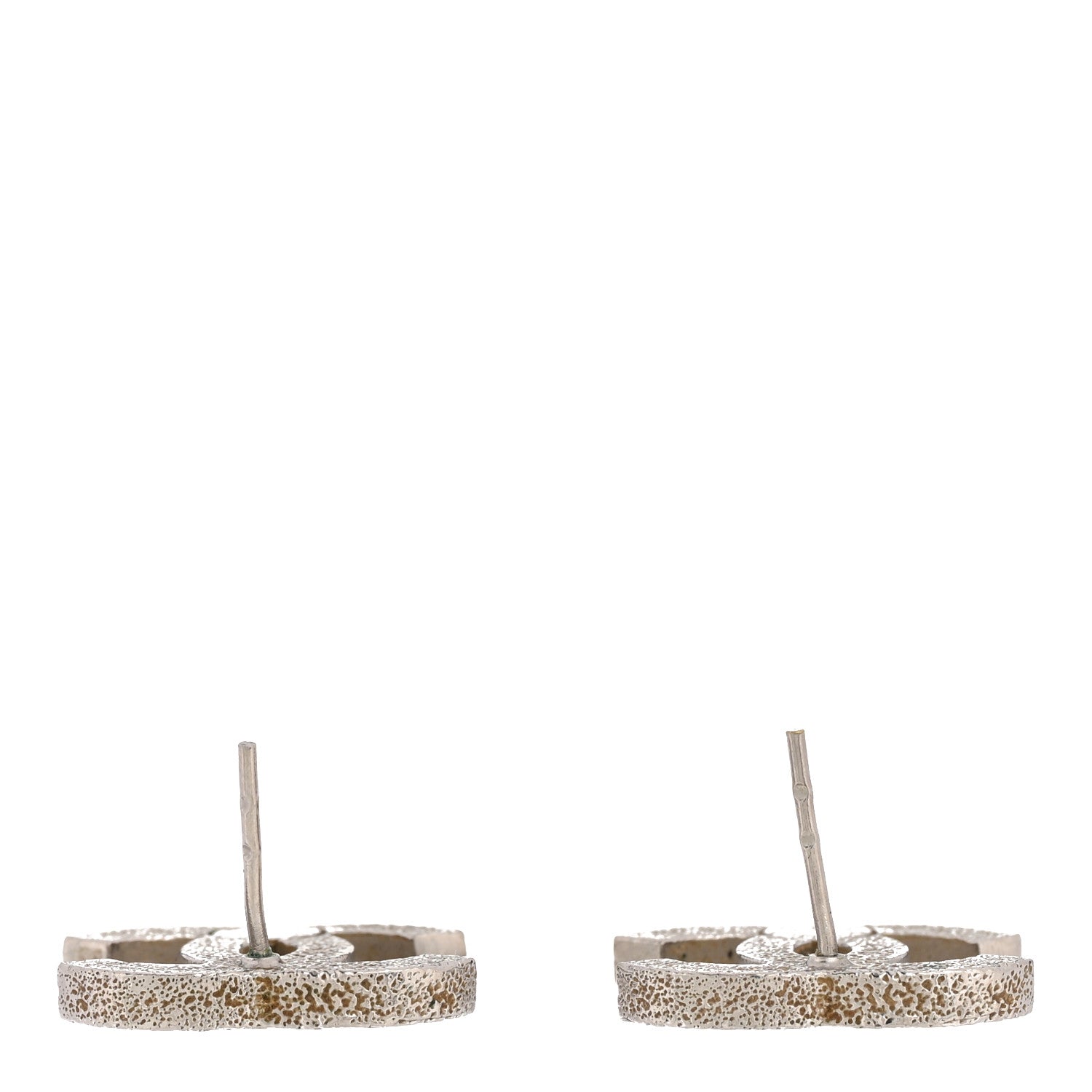 Glitter Resin CC Earrings Silver White
