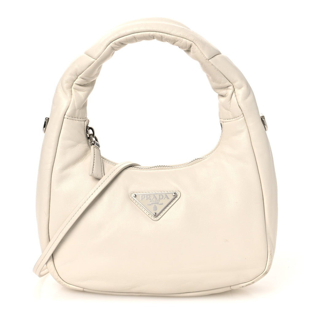 Prada Nappa Soft Padded Mini Bag White