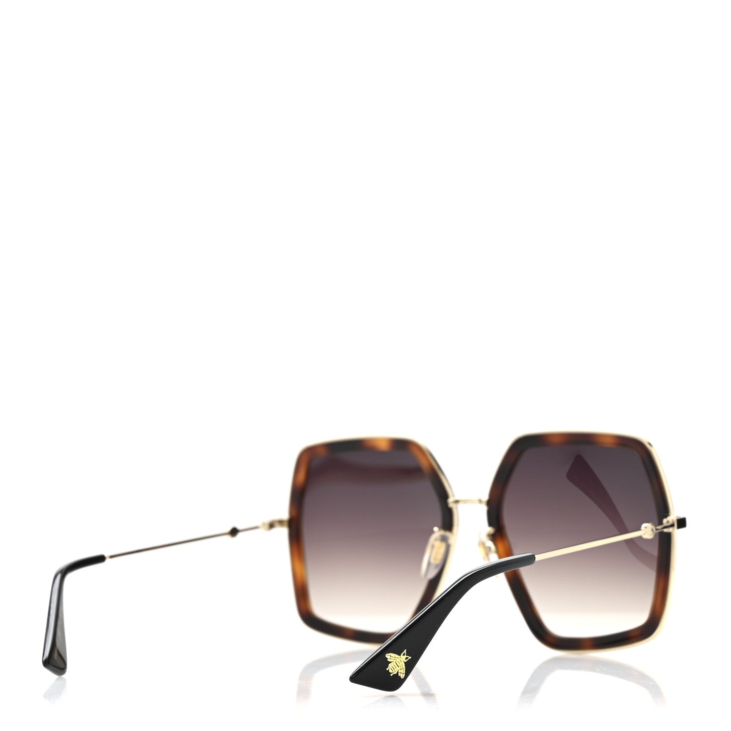 Gucci Acetate Oversize Square Frame GG0106S Sunglasses Tortoise