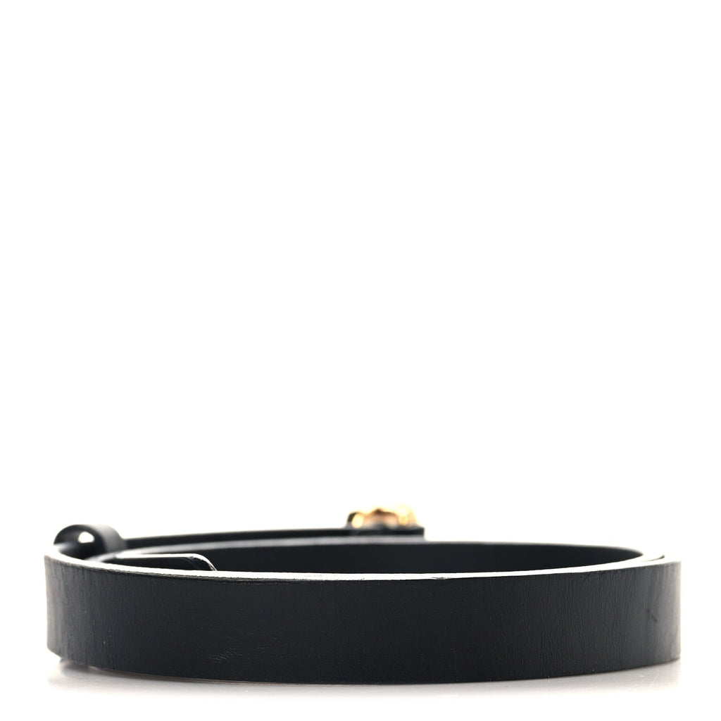 Gucci Calfskin Double G 20mm Slim Belt 75/30 Black