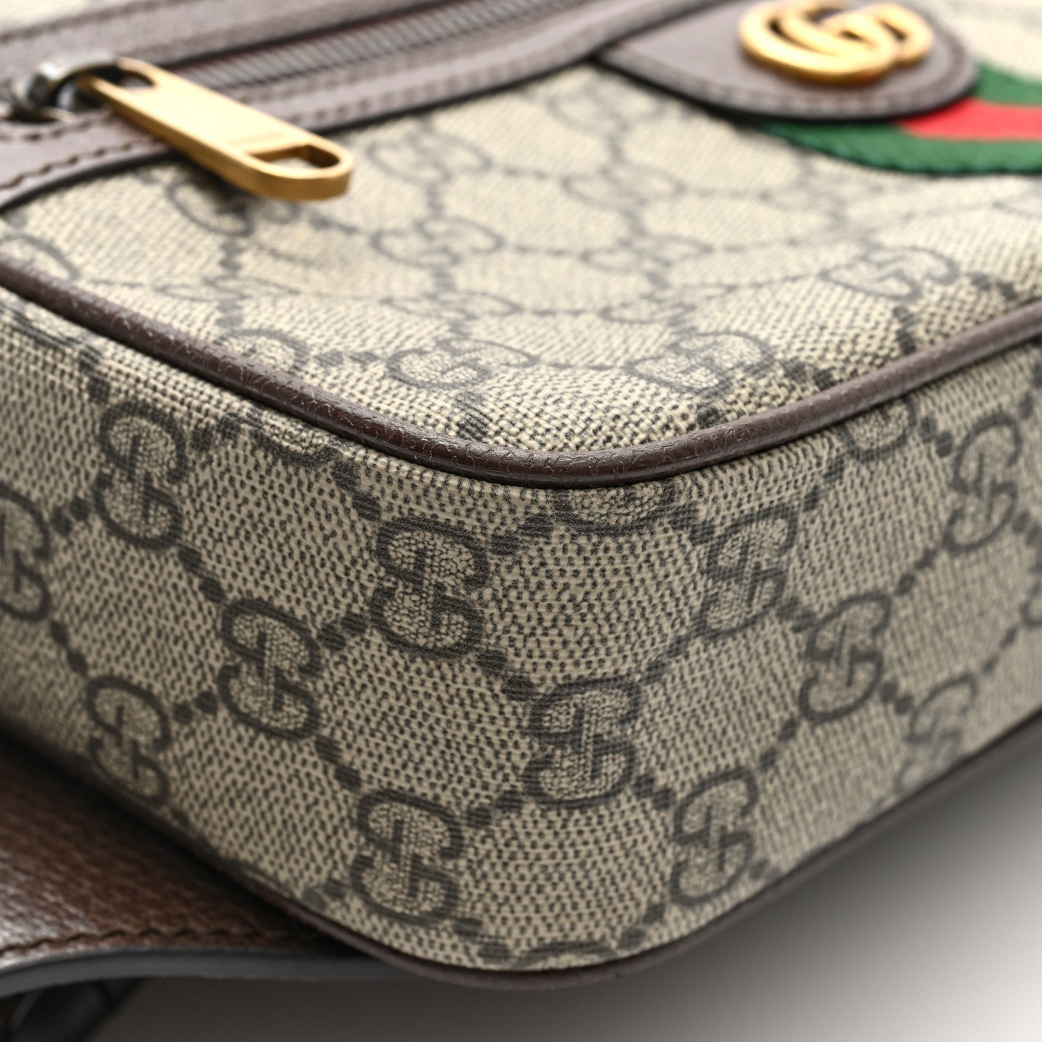 Gucci Soft GG Supreme Monogram Medium Ophidia Belt Bag Dark Brown