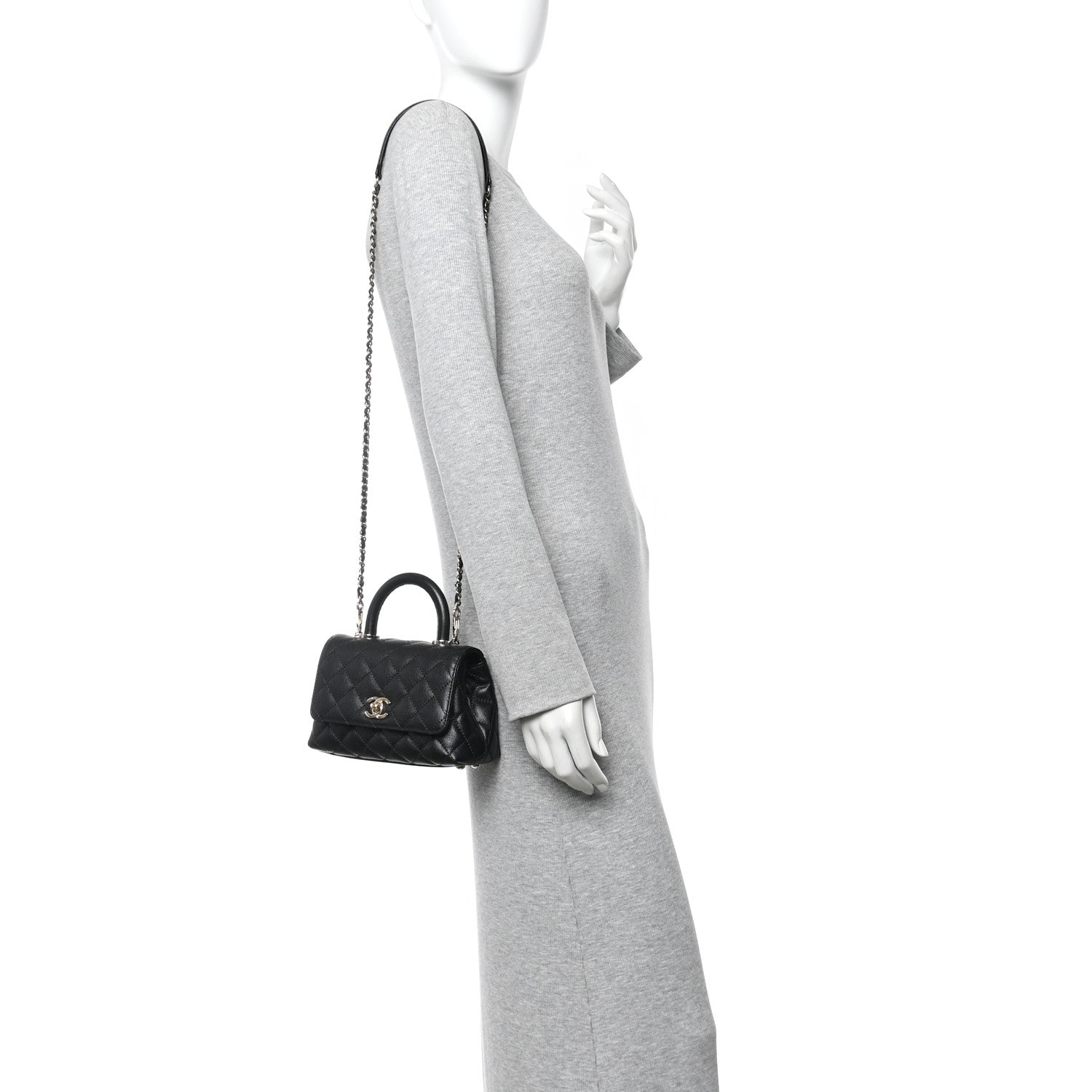 Chanel Caviar Quilted Extra Mini Coco Handle Flap Black