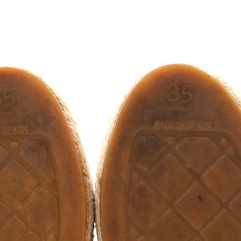 Chanel Velvet Grosgrain Quilted CC Espadrilles 35 Black