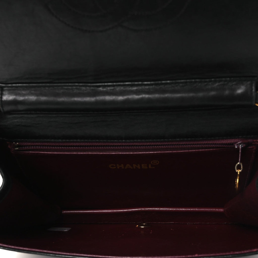 Chanel Lambskin Quilted Small Single Flap Bag Black