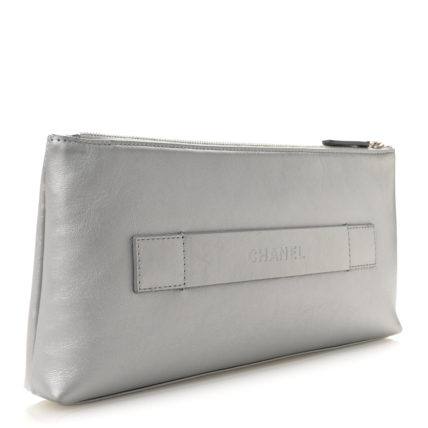 Metallic Calfskin Keyboard Pouch Silver