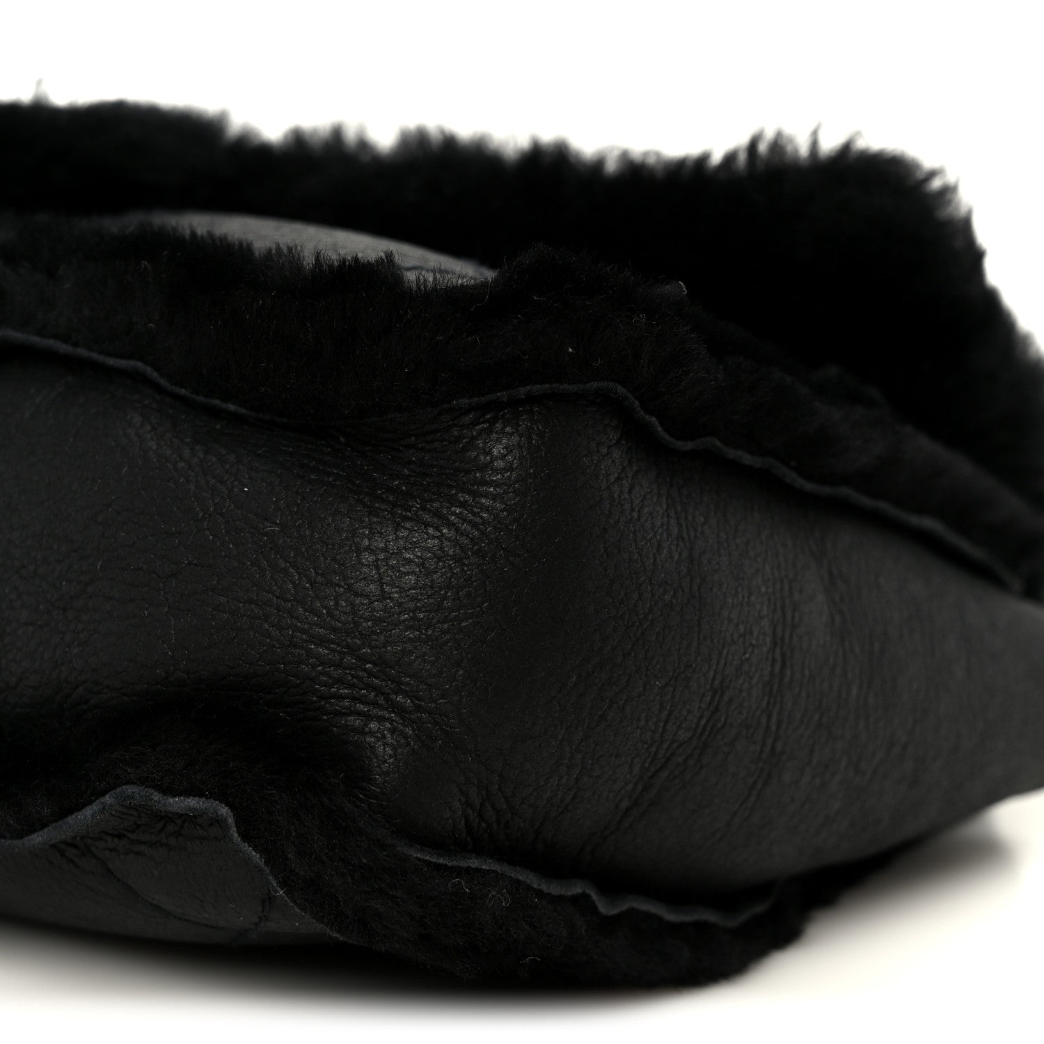 Chanel Shearling Quilted Medium Single Flap Black