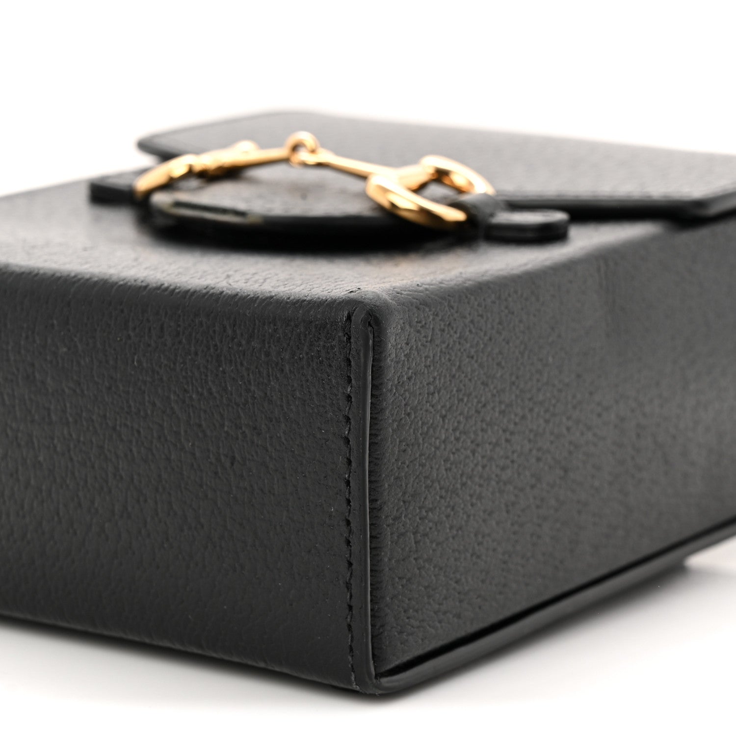 Gucci Dollar Calfskin Vertical Horsebit 1955 Crossbody Bag Black
