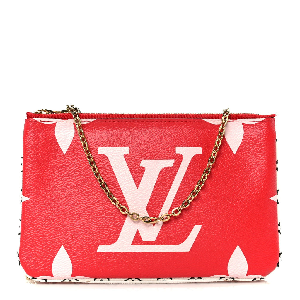 Louis Vuitton Monogram Giant Double Zip Pochette Rouge
