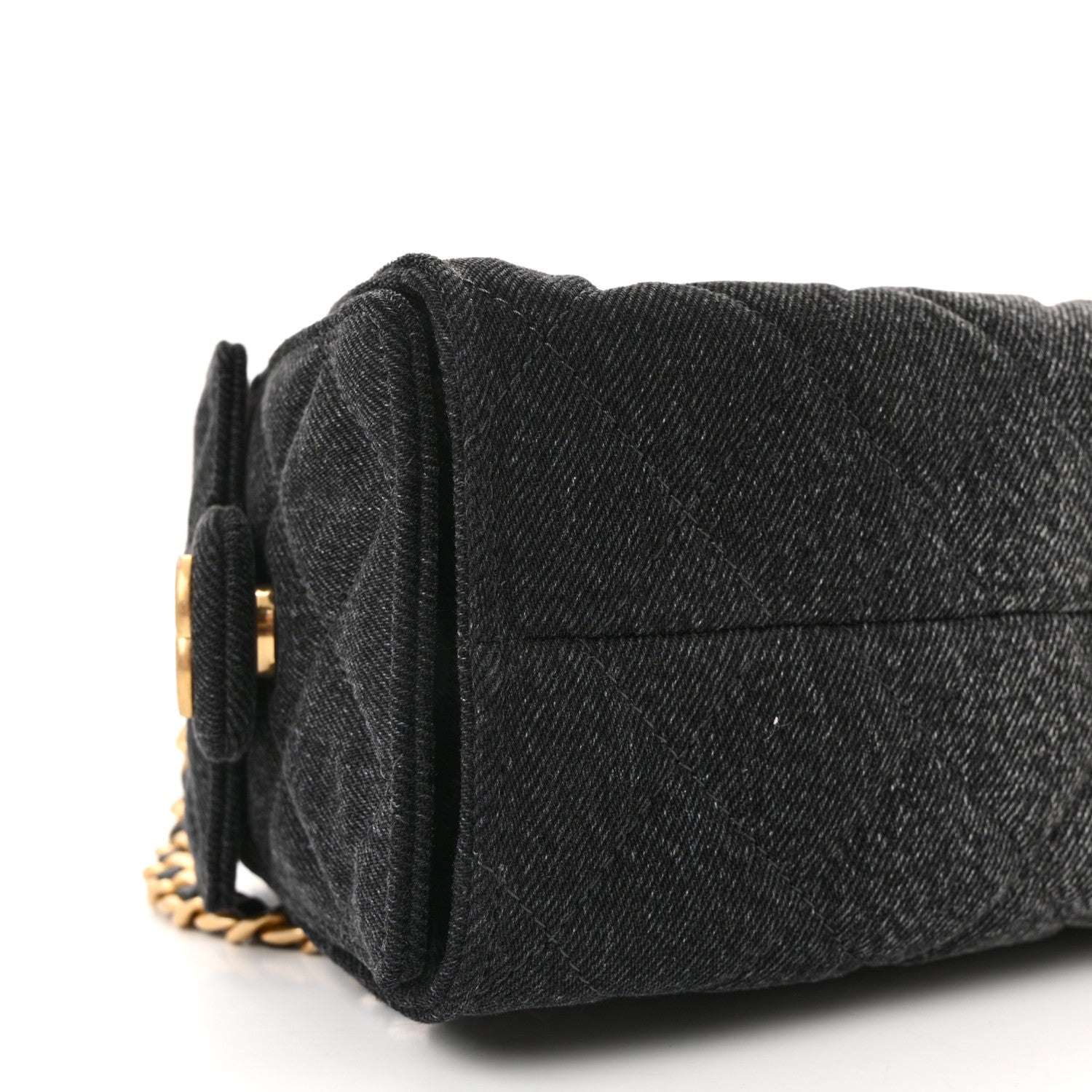 Chanel Washed Denim Quilted Mini Chanel 25 Handbag Black